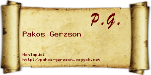 Pakos Gerzson névjegykártya